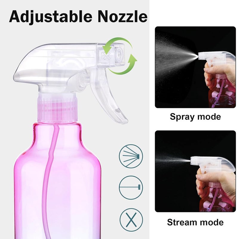 Hethyo Plastic Spray Bottle 16.9oz Empty Spray Bottles Refillable Container Trigger Sprayer for Cleaning Solutions, Water, Plants, Pet, Essential Oils, Hair, 2 Pack (gradient) - Image 3